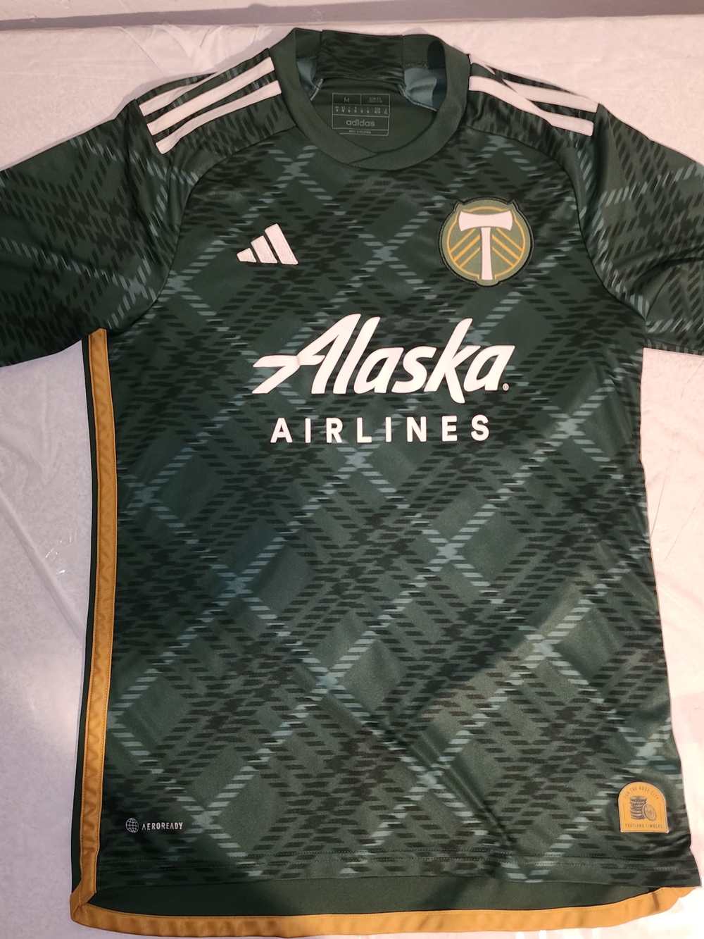 adidas Portland Timbers Dark Green and Gold Men's Soccer Jersey